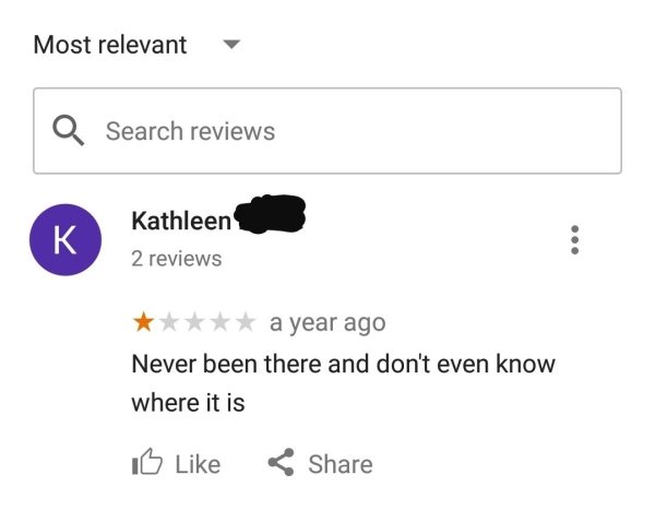 diagram - Most relevant a Search reviews Kathleen 2 reviews a year ago Never been there and don't even know where it is 15