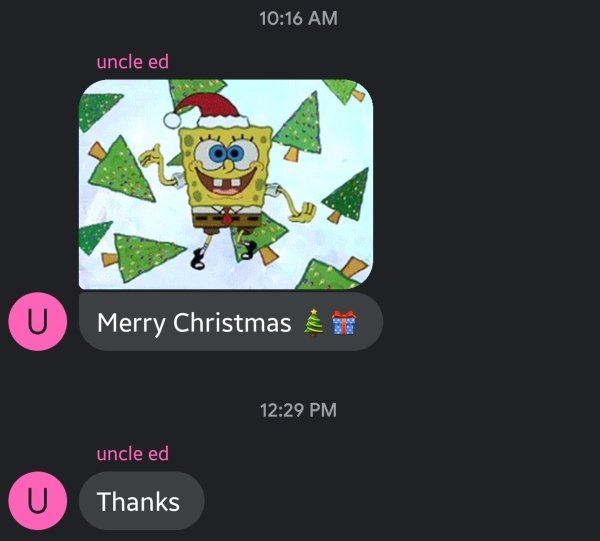 cartoon - uncle ed U Merry Christmas uncle ed U Thanks Thanks