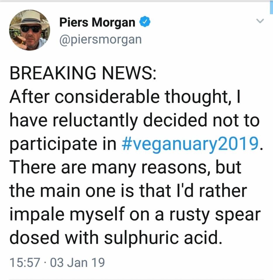 Piers Morgan vs. vegan food