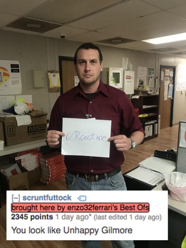 roasted single 33 year old man - Cautio Imsa Roast mee scruntfuttocka brought here by enzo32ferrari's Best Ofs 2345 points 1 day ago last edited 1 day ago You look Unhappy Gilmore