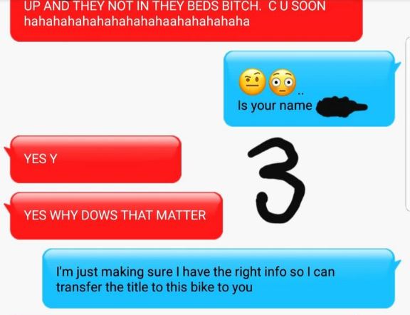 Guy trying to sell his bike encounters this nutjob buyer