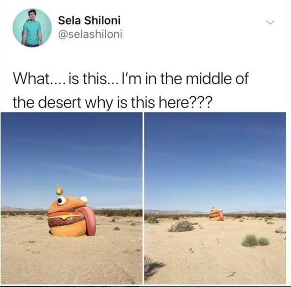 Internet meme - Sela Shiloni What.... is this... I'm in the middle of the desert why is this here???