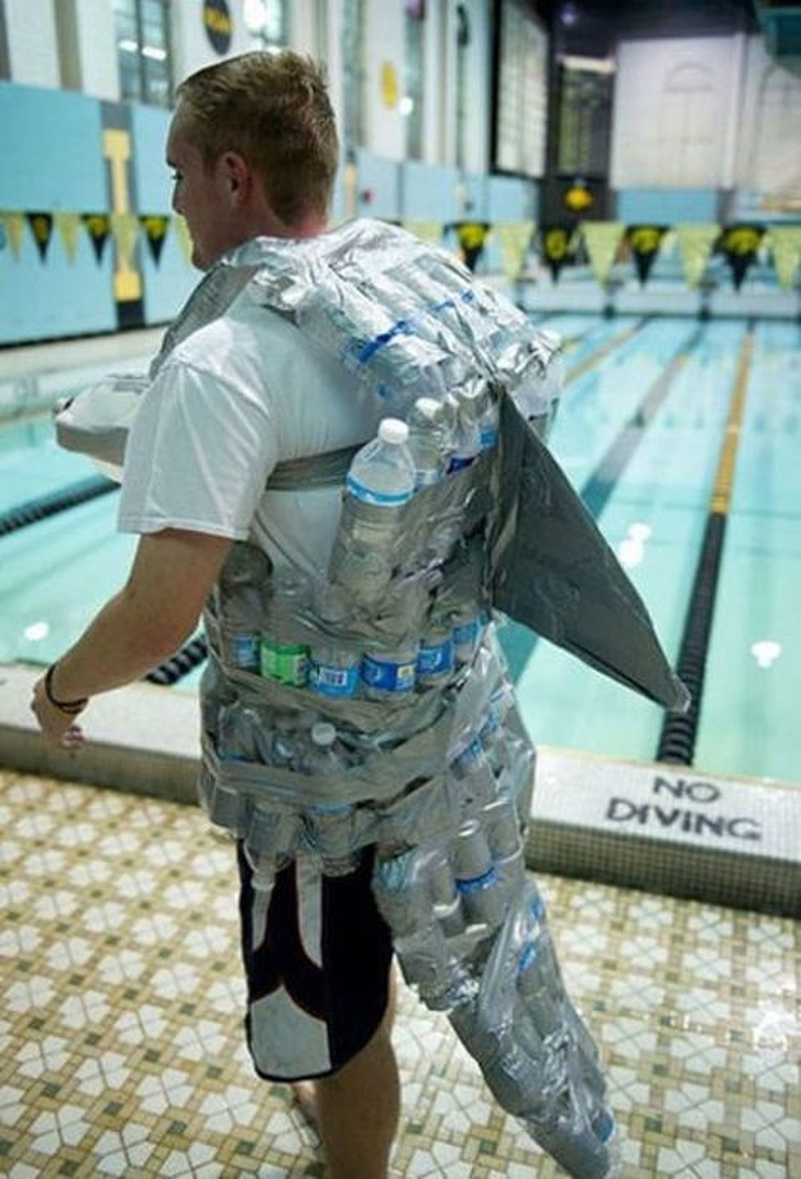 Use plastic bottles to make a trendy life vest.