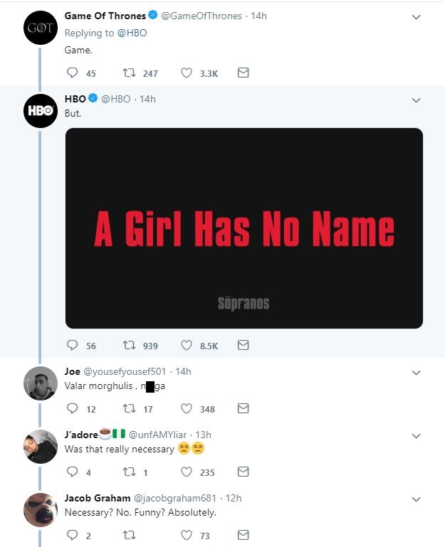 HBO started handing out soprano nicknames on twitter