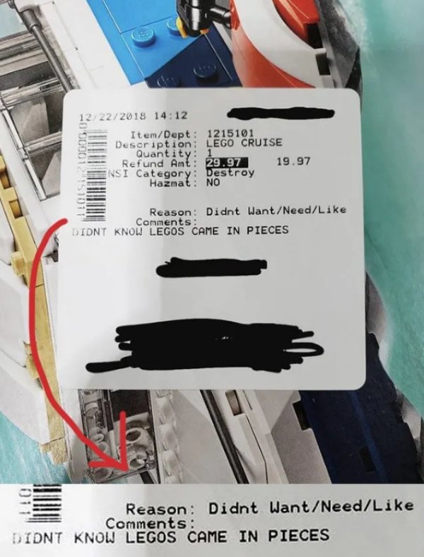 19 times the customer was very wrong