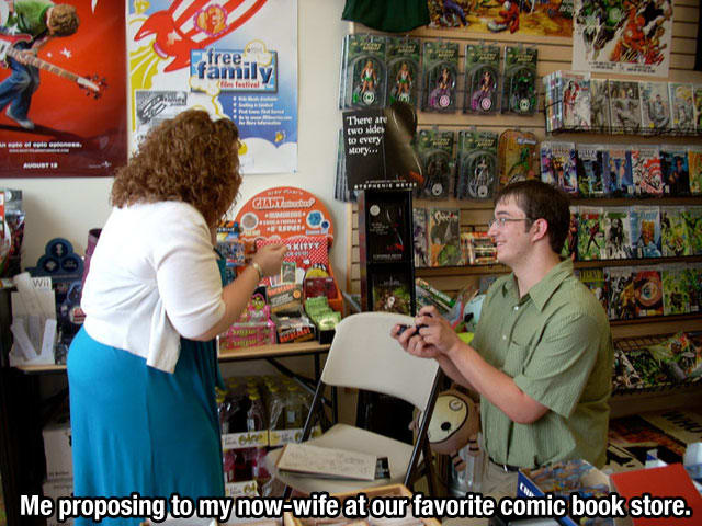 scott pilgrim vs the world - tree. a Iii There are two aldes to every Mory Me proposing to my nowwife at our favorite comic book store.