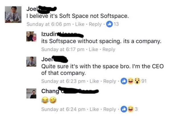 electronics accessory - Joel I believe it's Soft Space not Softspace. Sunday at 13 Izudint its Softspace without spacing.its a company. Sunday at Joel Quite sure it's with the space bro. I'm the Ceo of that company. Sunday at 991 Chang Sunday at 3