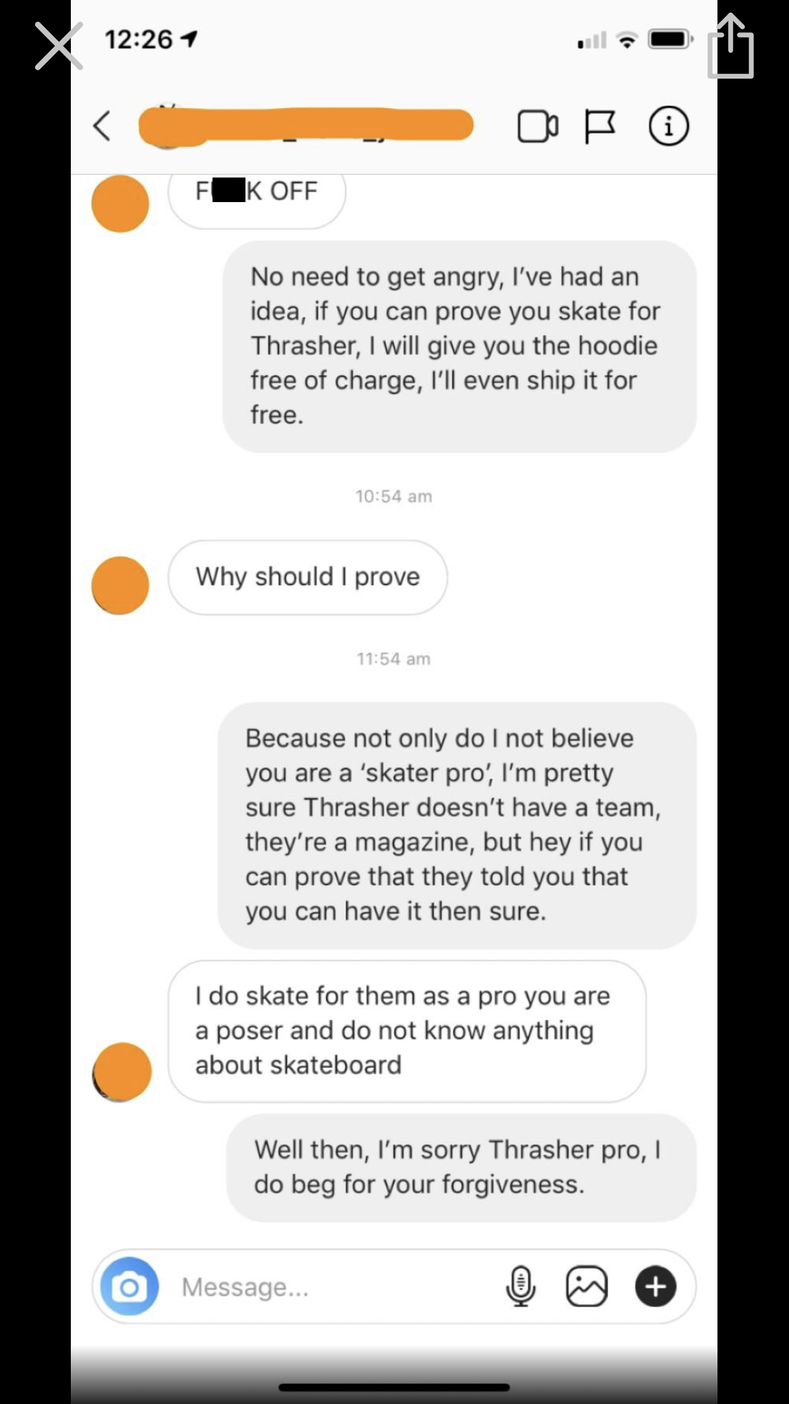 Cheap guy tries to manipulate for a free hoodie