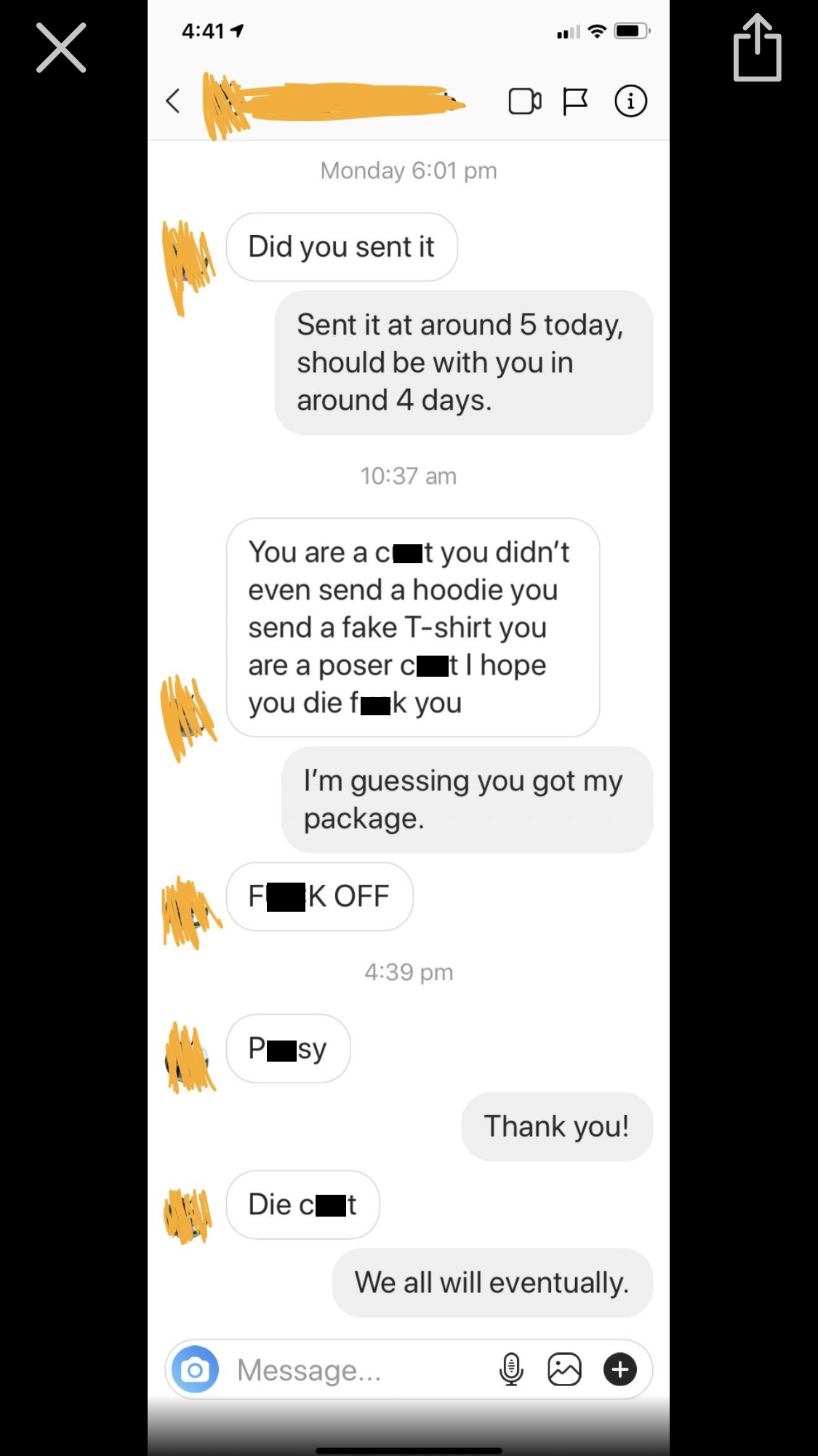 Cheap guy tries to manipulate for a free hoodie