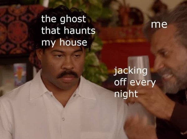ghost that haunts my house meme - me the ghost that haunts my house jacking off every night