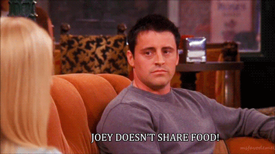 friends joey food gif - Joey Doesn'T Food!