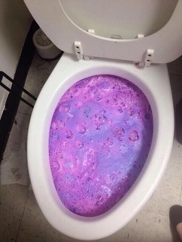 bath bomb in the toilet