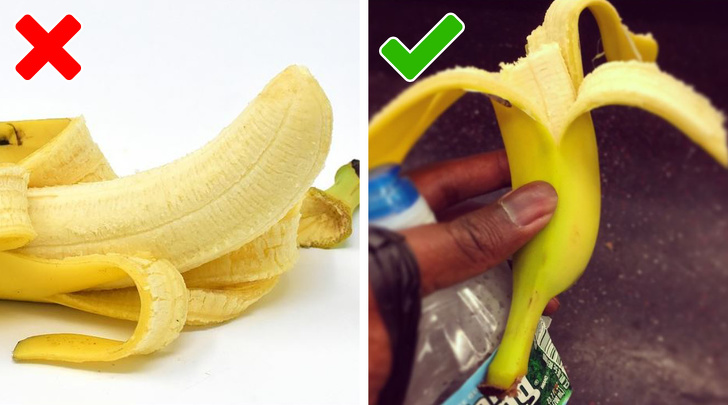 Bananas have cheated and lied to you your entire life. You know that thing on the top...the stem that connects it with the rest of the bunch. You think it grows with the stem to make it easier to open. But it’s all a trick. Opening a banana from the bottom actually causes less mess, even eliminating those strings.