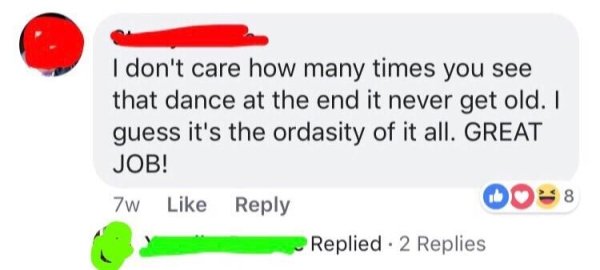 material - I don't care how many times you see that dance at the end it never get old. I guess it's the ordasity of it all. Great Job! 7w 008 Replied. 2 Replies