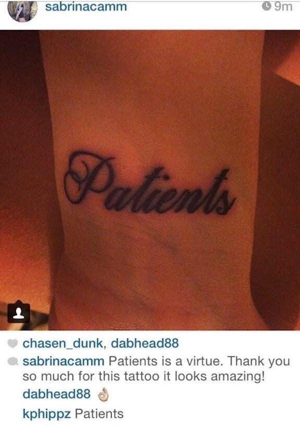 arm - sabrinacamm O9m Dalients chasen_dunk, dabhead88 sabrinacamm Patients is a virtue. Thank you so much for this tattoo it looks amazing! dabhead88 kphippz Patients