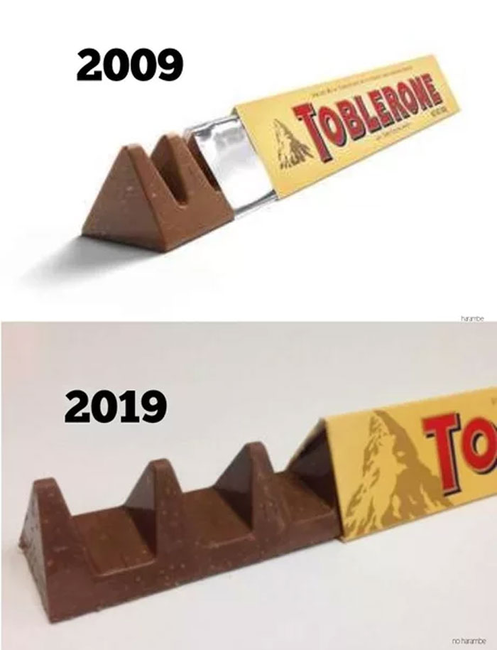 meme toblerone 10 year challenge - 2009 A Toblerone No 2019 no habe