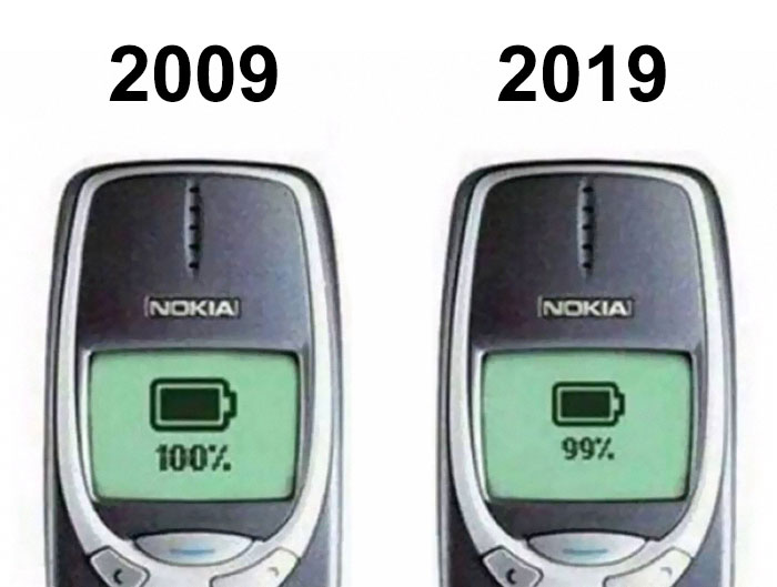 meme 10 years challenge fun - Nokia Nokia 100% 997.