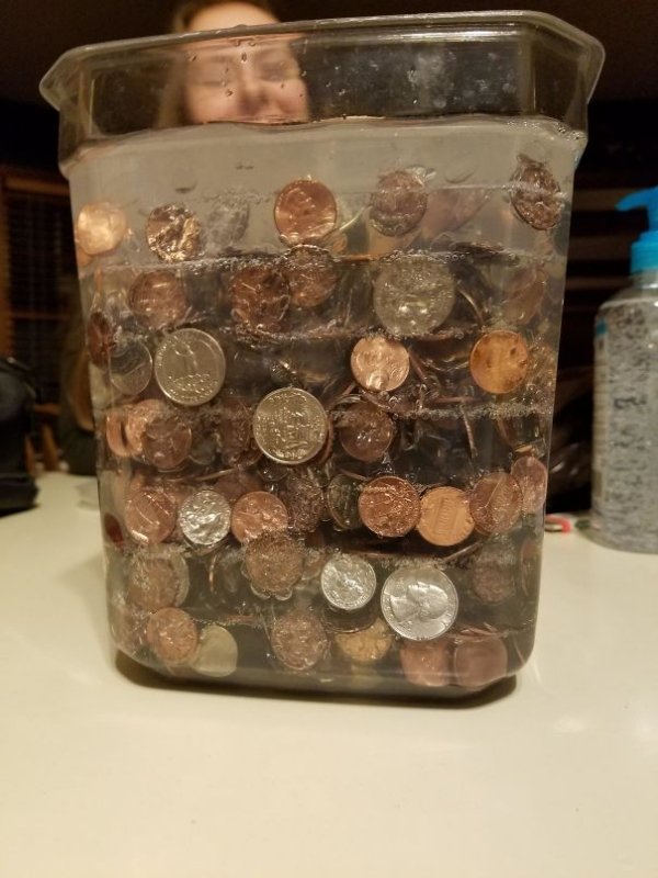 My sister said all she wanted for Christmas was cash…So naturally I suspended $20 worth of change in Jello.