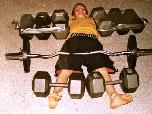 kid held down by weights - Lr