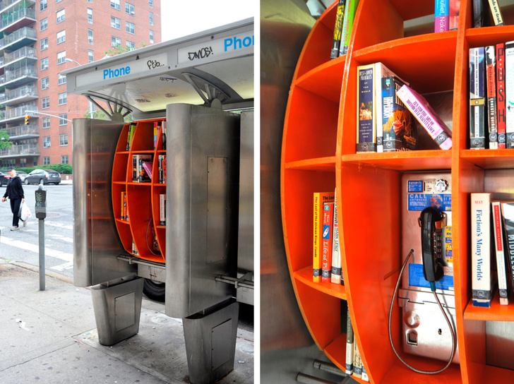 In Manhattan, there’s a hybrid of a payphone and a library.