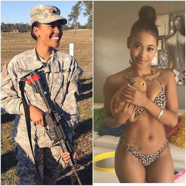 military babes in and out of uniform