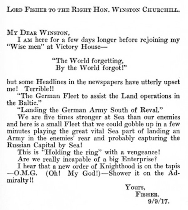 The first use of OMG as an acronym for Oh My God was used in a letter to Winston Churchill in 1917.