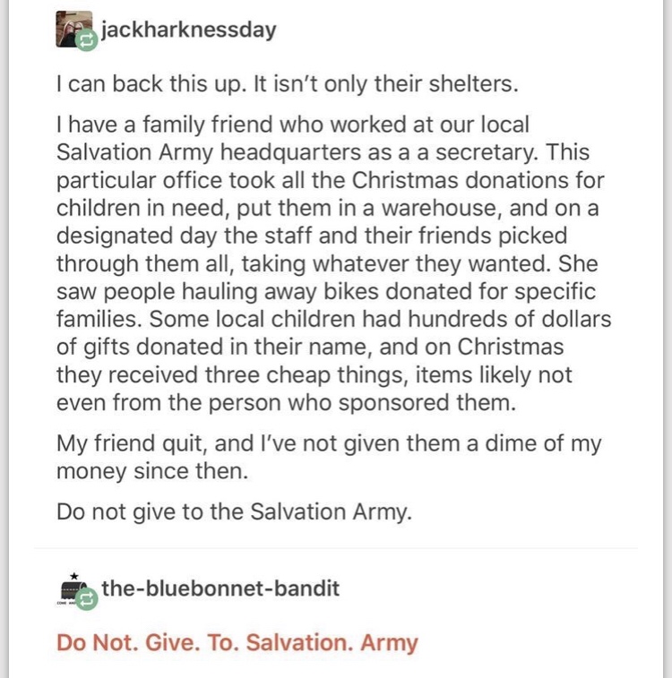 Woman calls out Salvation Army's horrible conditions