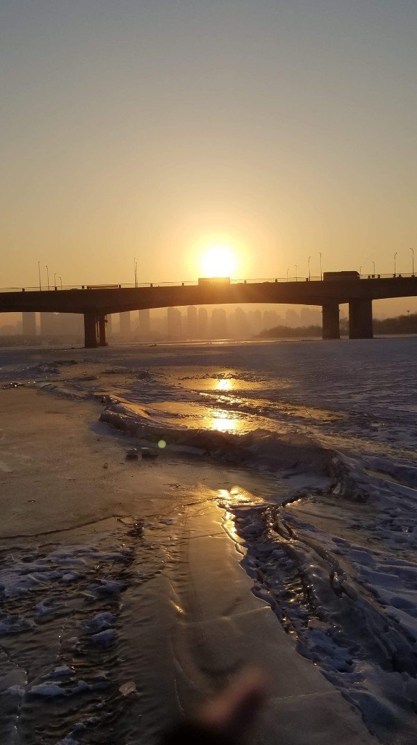 Frozen waves on the beach.