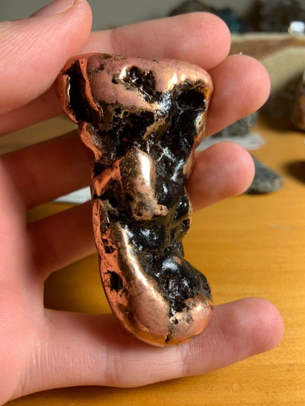 “Nugget of copper found in a stream in Michigan.”