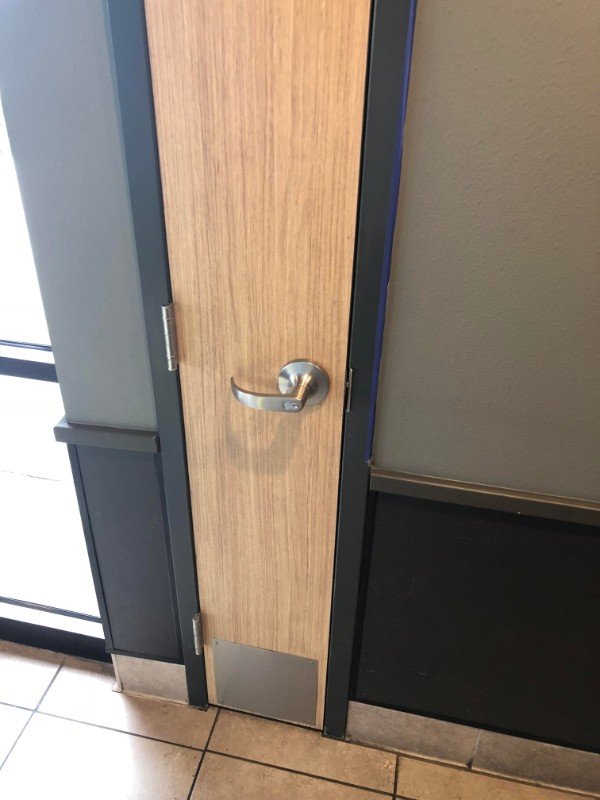 Ridiculously thin door at Taco Bell.