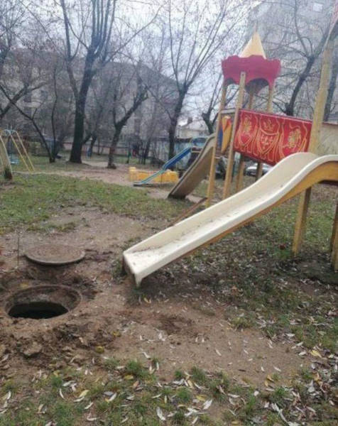 russia sewer slide