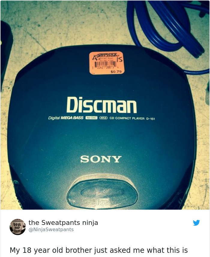Portable CD player - $0.79 Discman Digital Mega Bass Badag Ayus Cd Compact Player D151 Sony Best the Sweatpants ninja Sweatpants My 18 year old brother just asked me what this is