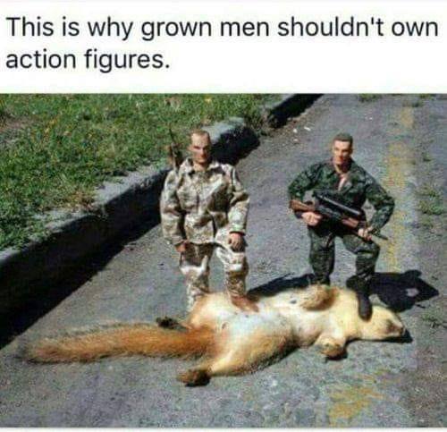 gi joe with squirrel - This is why grown men shouldn't own action figures.