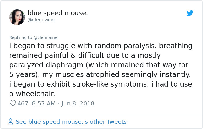 andrew breitbart tweet - blue speed mouse. i began to struggle with random paralysis. breathing remained painful & difficult due to a mostly paralyzed diaphragm which remained that way for 5 years. my muscles atrophied seemingly instantly. i began to exhi