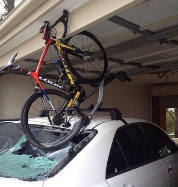 bad luck bike roof rack garage