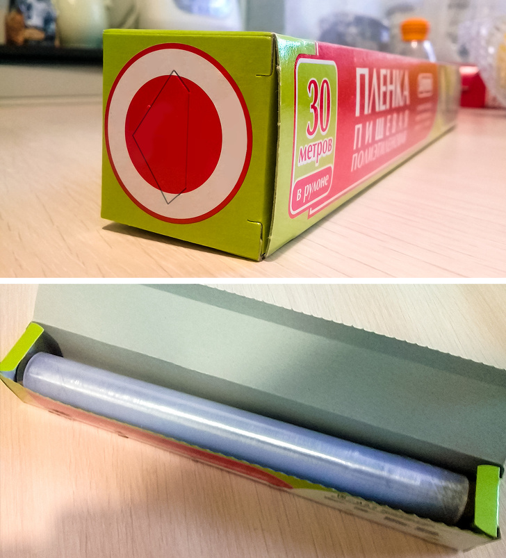 There are flaps on the ends of foil or food wrap packaging. They were designed for our convenience. If you push this flap, the roll will be securely fixed inside the box and it’ll be easier to take as much wrap as needed.
