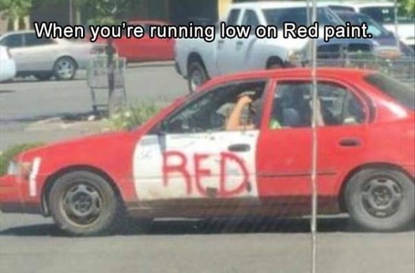 family car - When you're running low on Red paint. Red