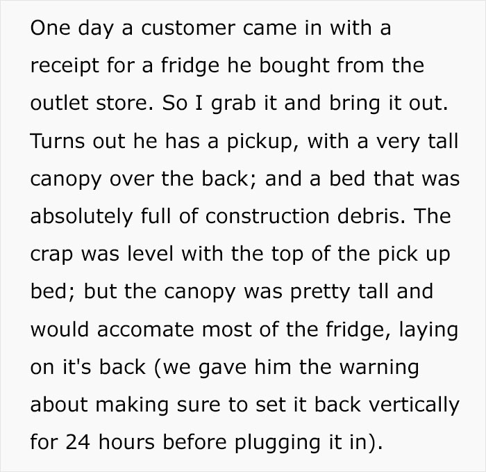 Angry Customer Demands To Tie Up His Fridge With T.V Cable