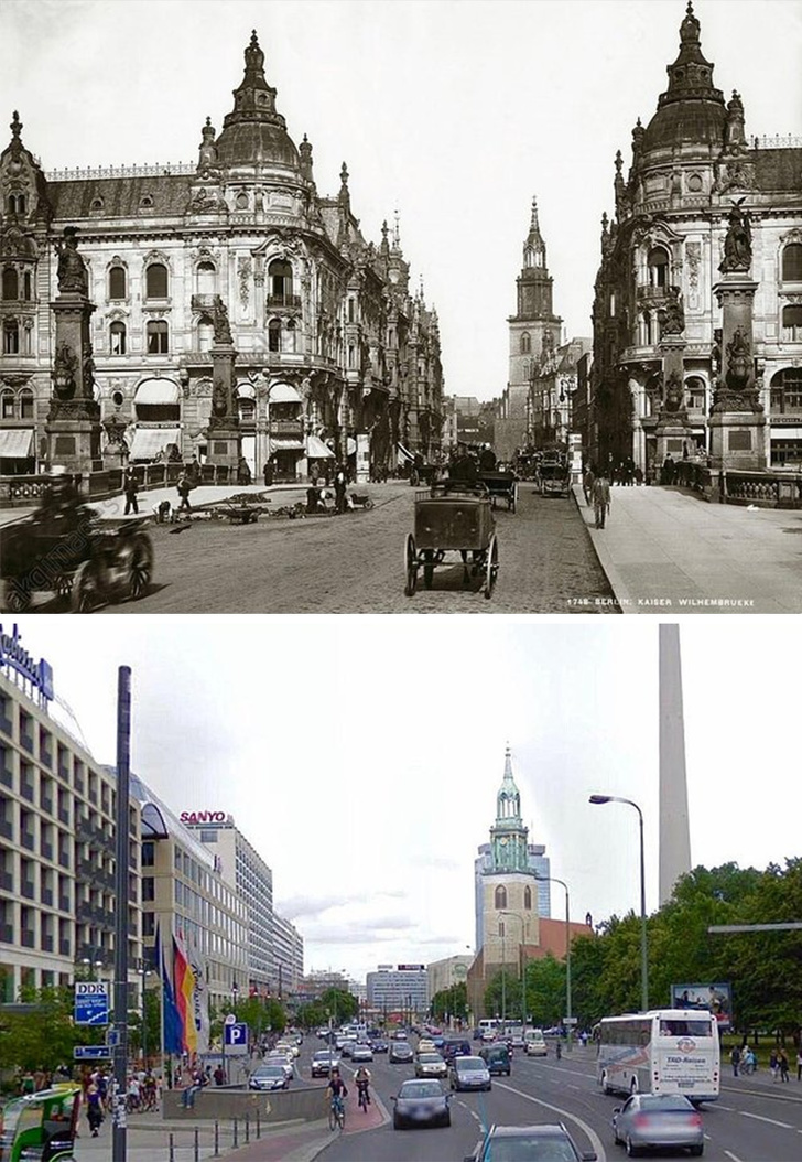 Berlin in 1890 and today