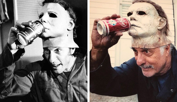 Here’s the same actor that played Michael Myers in the original Halloween from 1978 playing him again 40 years later in 2018.