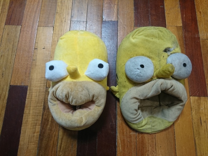 “5 years ago my wife gave me slippers. I would wear them at home and would even take them with me when visiting someone else’s place. Eventually, they wore out and my wife brought me a new pair.”