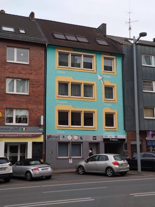 This house painted like a Windows 95 desktop