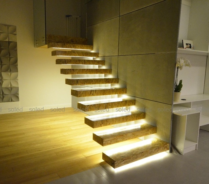 This staircase and its lightning will add some charm to your house.