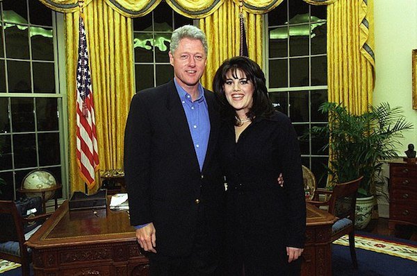 1998 – Bill Clinton’s affair is made public.
The truth about a 3-year affair with intern Monica Lewinsky came to light this year. It wasn’t so much that he was cheating, so much as the fact that he lied about it under oath, that doomed his presidency.