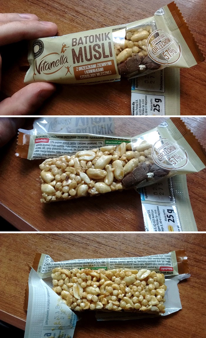 The Chocolate In The Chocolate Musli Bar Is Only Behind The Transparent Part