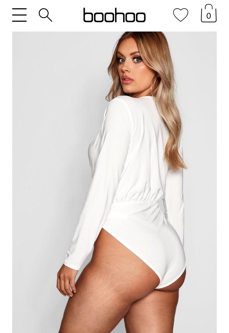 Boohoo doesn’t photoshop out the stretch marks on this model