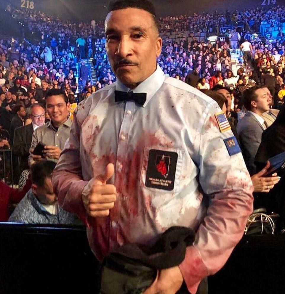 Referee shirt after a boxing match