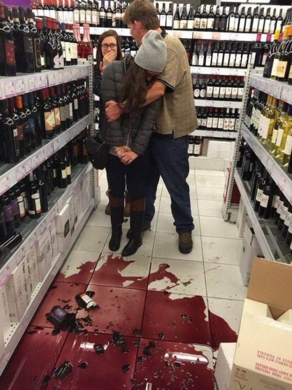 sad pics - breaking wine bottle