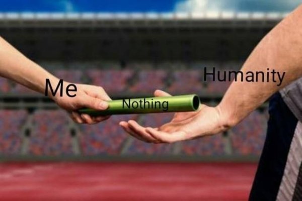 sad pics - relay race baton exchange - Me Humanity Nothing