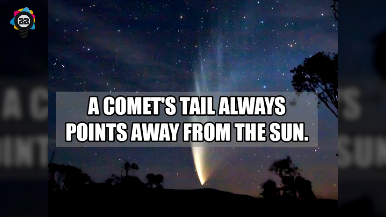 sky - A Comet'S Tail Always Points Away From The Sun.
